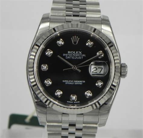 Rolex Datejust 36mm Quadrante Nero con Brillanti FULL SET 